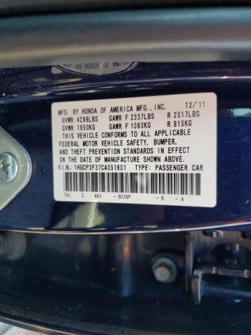 1HGCP2F37CA051601 2012 Honda Accord Lx