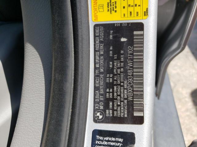 WBXPC93487WF17102 BMW X3 3.0SI