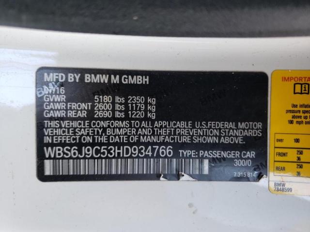2017 BMW M6 WBS6J9C53HD934766