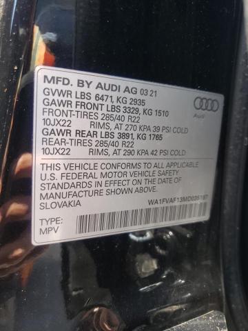 2021 AUDI Q8 PRESTIG WA1FVAF13MD035187