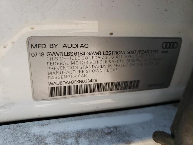 2019 AUDI A8 L WAU8DAF80KN003428
