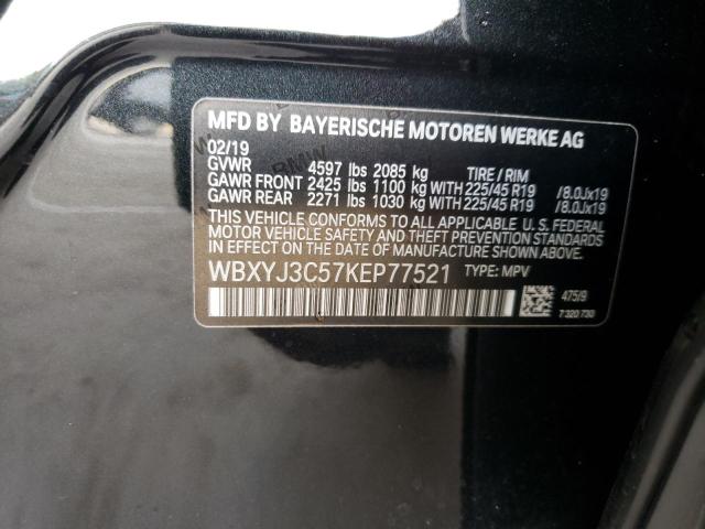 VIN WBXYJ3C57KEP77521 2019 BMW X2, Sdrive28I no.10