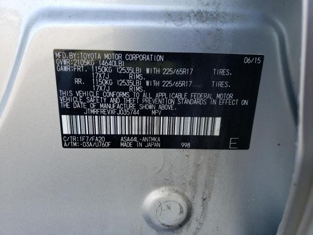 2015 TOYOTA 06 BEDLNR JTMRFREVXFJ035744