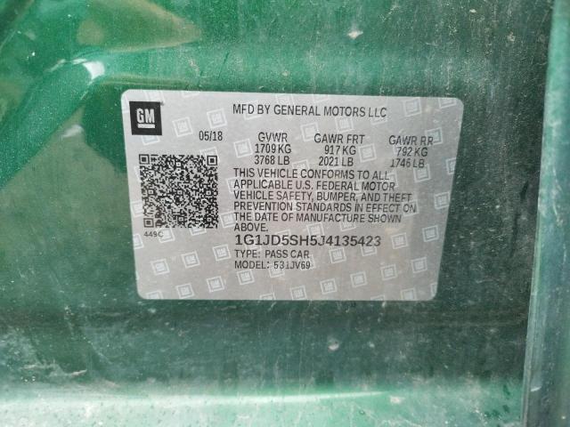 2018 CHEVROLET SONIC LT - 1G1JD5SH5J4135423