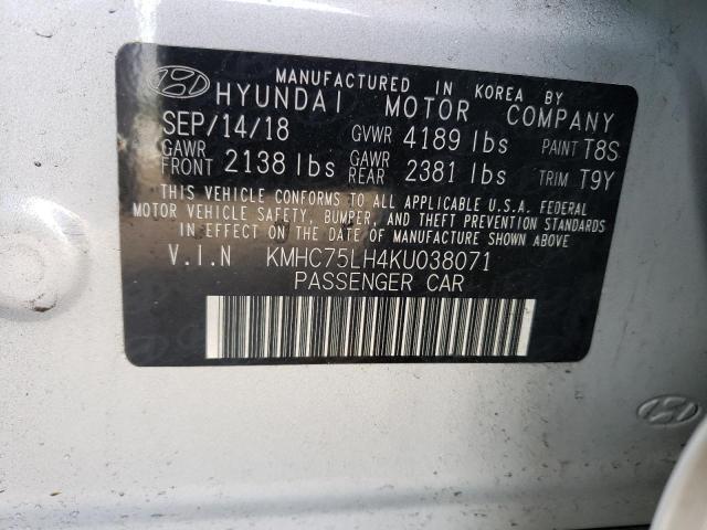 2019 HYUNDAI IONIQ KMHC75LH4KU038071