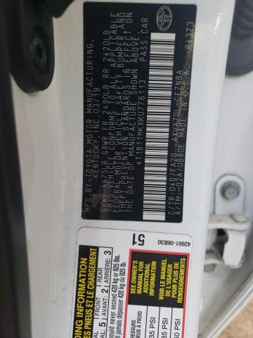 2019 TOYOTA CAMRY 4C 4T1B11HKXKU776113
