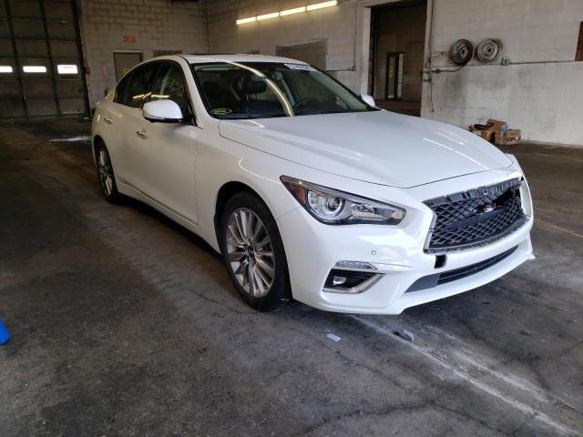 Salvage cars for sale from Copart Angola, NY: 2021 Infiniti Q50 Luxe