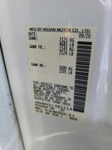2020 NISSAN MAXIMA PLA 1N4AA6FV1LC385214