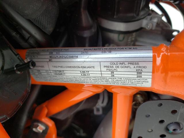 2018 KTM 390 DUKE MD2JYJ401JC298114