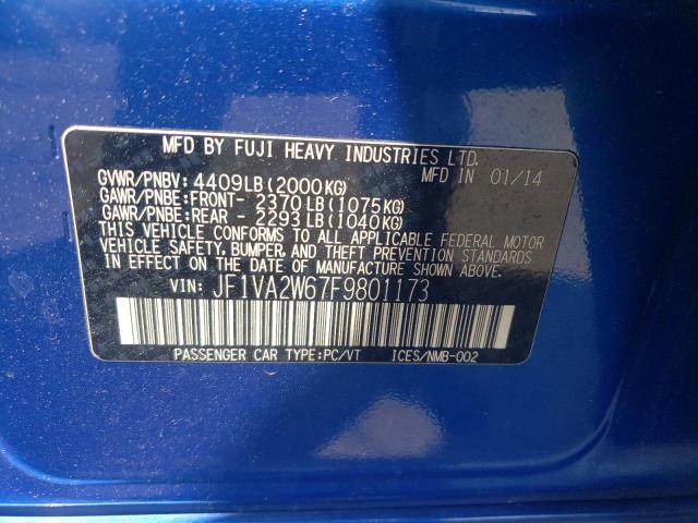 2015 SUBARU WRX STI LA JF1VA2W67F9801173
