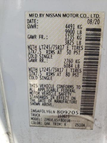 2020 NISSAN NV 2500 SV 1N6AF0LY6LN809205
