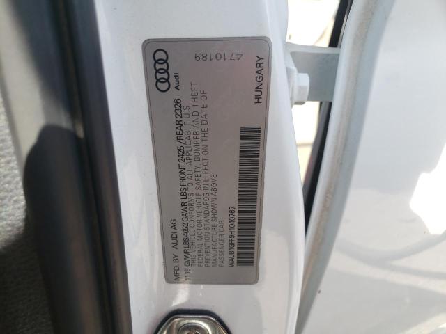 2017 AUDI S3 PREMIUM WAUB1GFF9H1040767