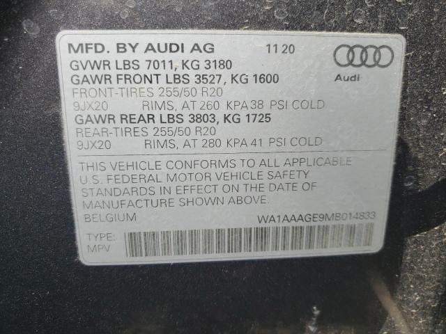 2021 AUDI E-TRON PRE WA1AAAGE9MB014833