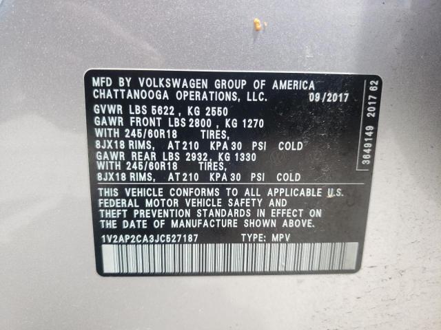 2018 VOLKSWAGEN ATLAS S 1V2AP2CA3JC527187