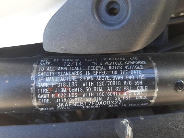 2015 KAWASAKI EN650 B JKAENEB17FDA00327