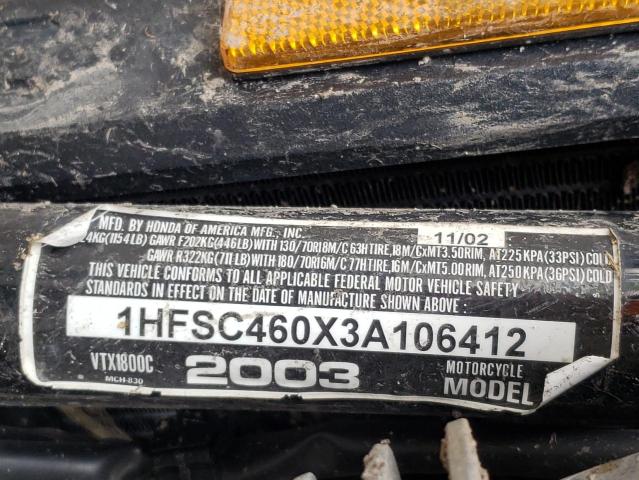 2003 HONDA VTX1800 C 1HFSC460X3A106412