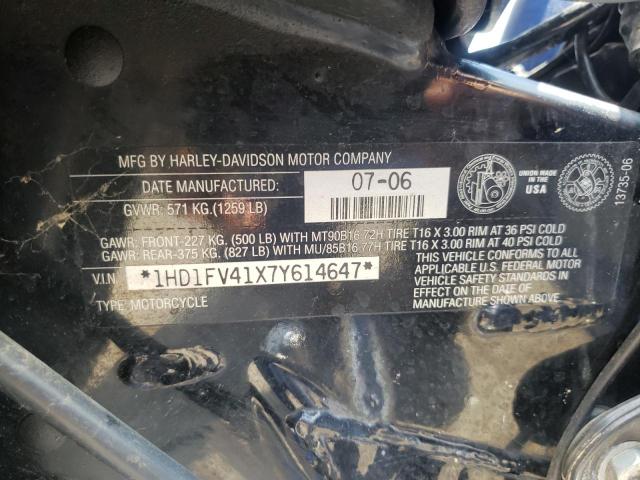 2007 HARLEY-DAVIDSON FLHT 1HD1FV41X7Y614647