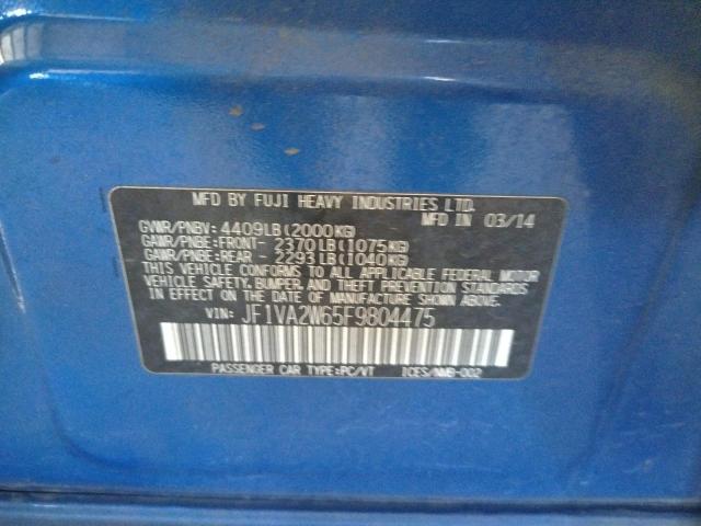 2015 SUBARU WRX STI LA JF1VA2W65F9804475