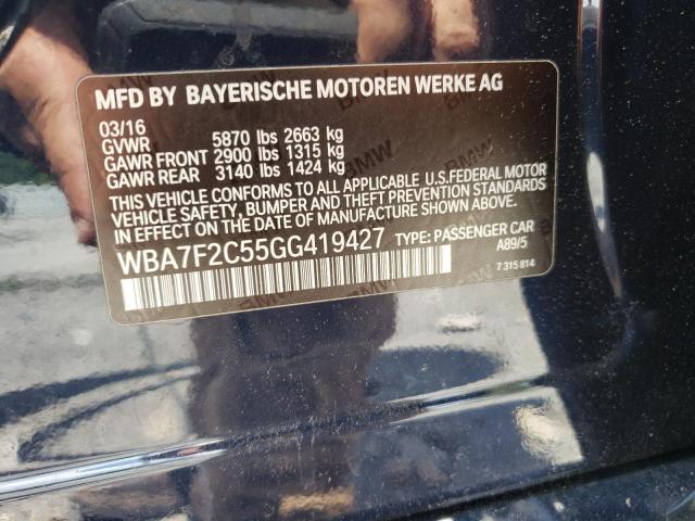 2016 BMW 750 I XDRI WBA7F2C55GG419427