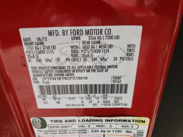 2015 FORD F150 PU 1FTFW1ET9CFC15010