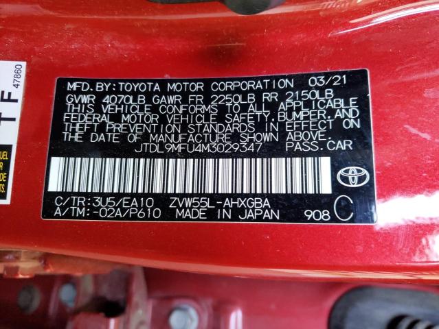 2021 TOYOTA PRIUS LE JTDL9MFU4M3029347