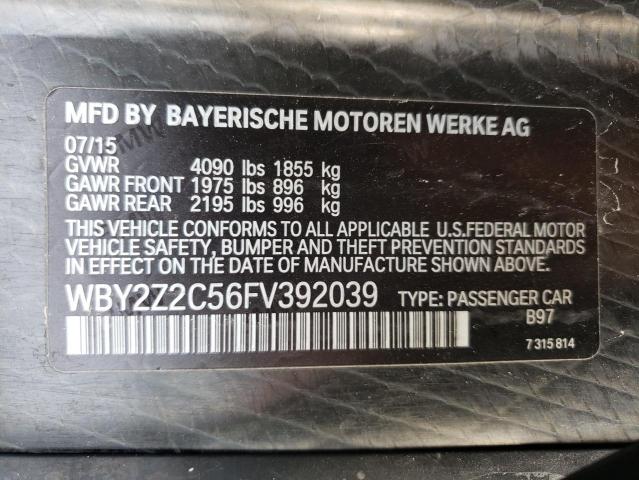 VIN WBY2Z2C56FV392039 2015 BMW I8 no.10