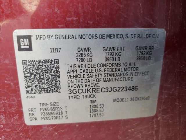 2018 CHEVROLET SILVRK1500 3GCUKREC3JG223486