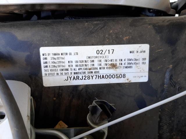 2017 YAMAHA YZFR6 C JYARJ28Y7HA000508