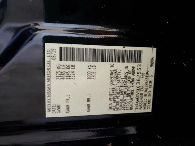 2020 NISSAN MAXIMA SL 1N4AA6DV3LC362553