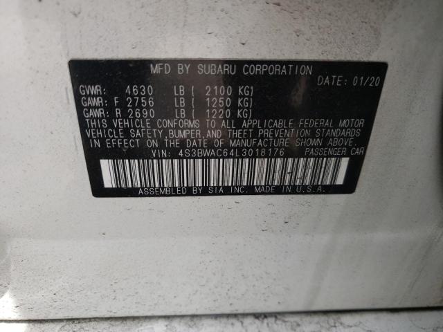 2020 SUBARU LEGACY PRE 4S3BWAC64L3018176