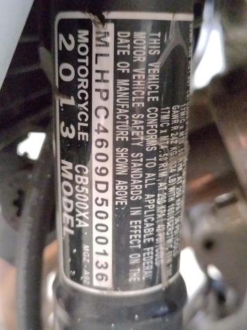 2013 HONDA CB500 X MLHPC4609D5000136