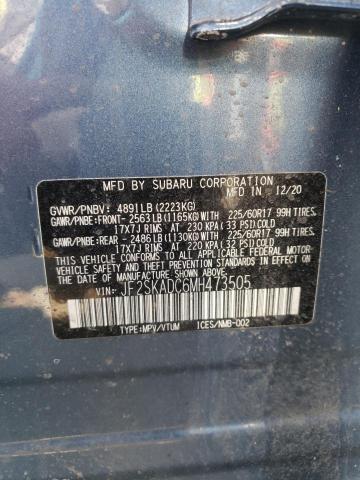 2021 SUBARU FORESTER JF2SKADC6MH473505