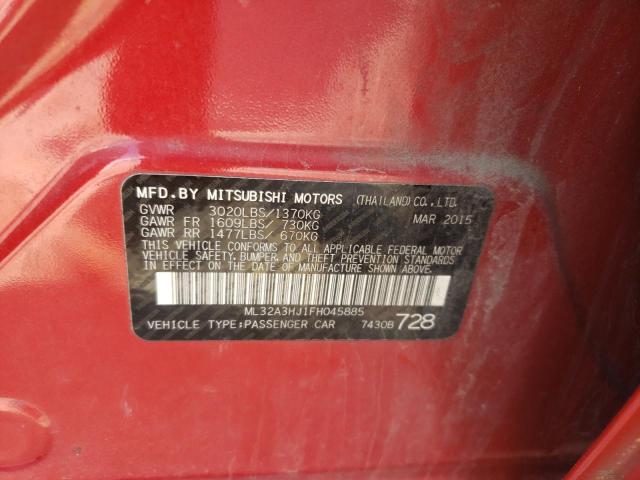 2015 MITSUBISHI MIRAGE ML32A3HJ1FH045885