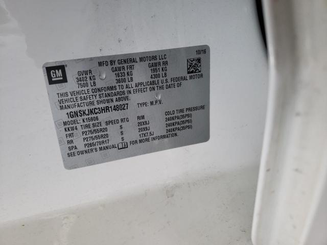 2017 CHEVROLET SUBURBAN 1GNSKJKC3HR148027