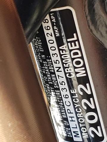 2022 HONDA CB500 FA MLHPC6357N5300268