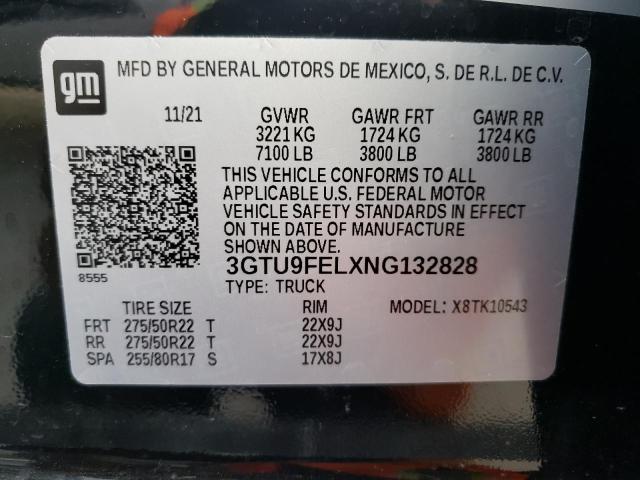 2022 GMC SIERRA DEN 3GTU9FELXNG132828