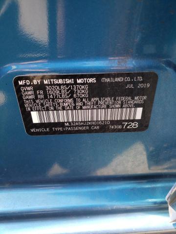2019 MITSUBISHI MIRAGE LE ML32A5HJ2KH016210