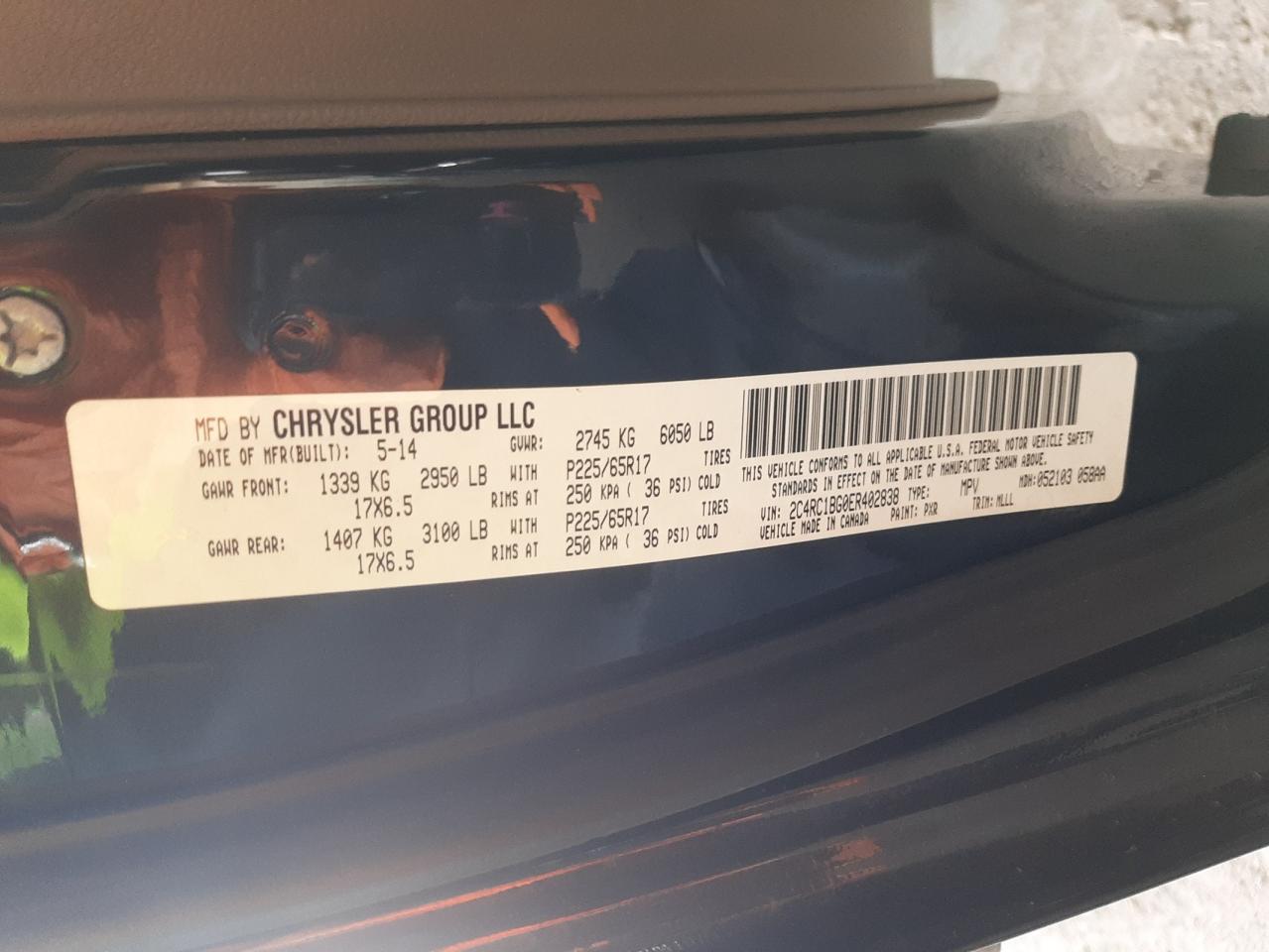 2014 Chrysler Town & Country Touring VIN: 2C4RC1BG0ER402838 Lot: 65269195