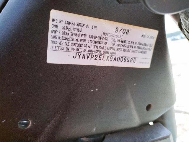 2009 YAMAHA XVS1300 CT JYAVP25EX9A009986