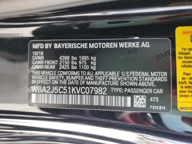 2019 BMW M240I WBA2J5C51KVC07982