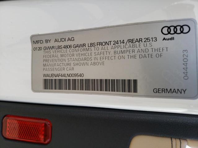 WAUENAF44LN009540 Audi A4 PREMIUM 10