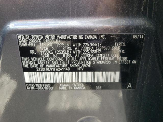 2015 TOYOTA RAV4 LE AW 2T3BFREV1FW241148