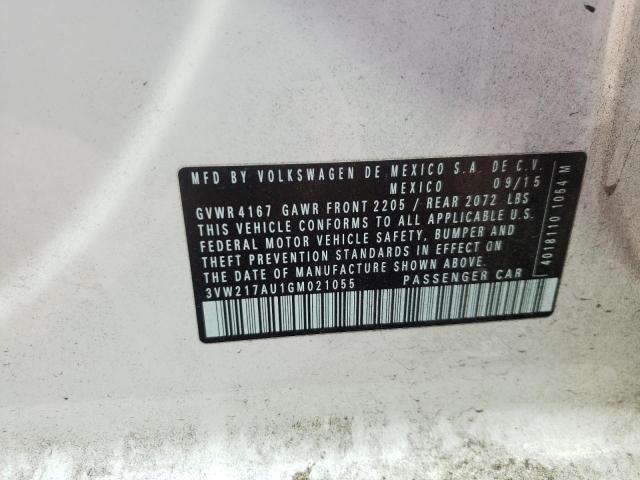 2016 VOLKSWAGEN GOLF S/SE 3VW217AU1GM021055