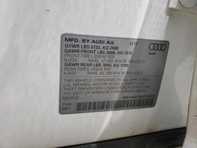 2018 AUDI SQ5 PREMIU WA1A4AFY6J2104312