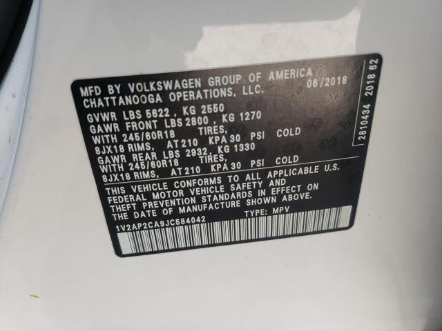 2018 VOLKSWAGEN ATLAS S 1V2AP2CA9JC584042