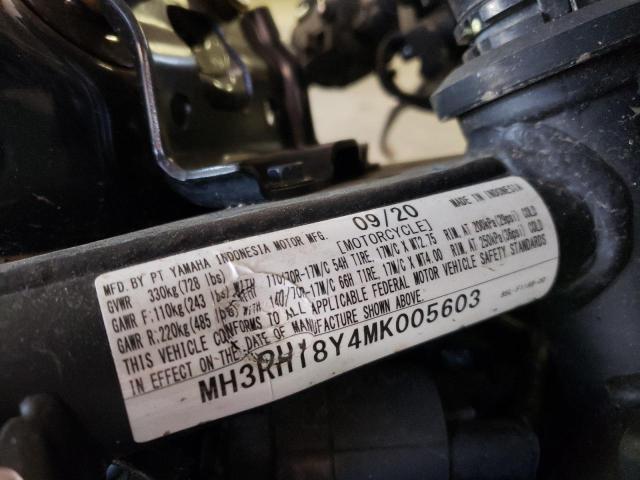 2021 YAMAHA YZFR3 A MH3RH18Y4MK005603