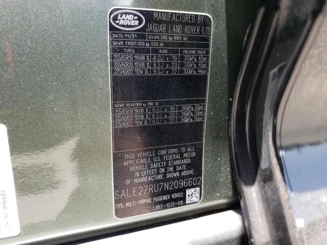 2022 LAND ROVER DEFENDER 1 SALE27RU7N2096602