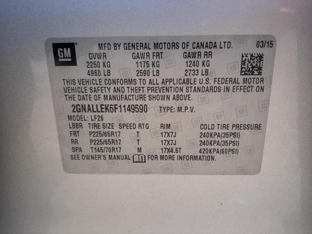 2015 CHEVROLET EQUINOX L 2GNALLEK6F1149590