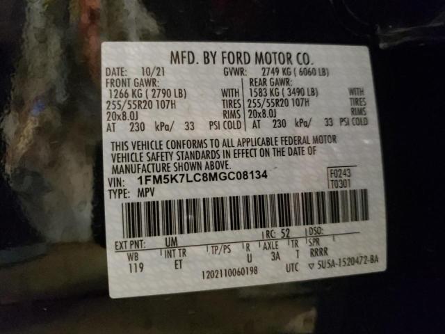 2021 FORD EXPLORER K 1FM5K7LC8MGC08134