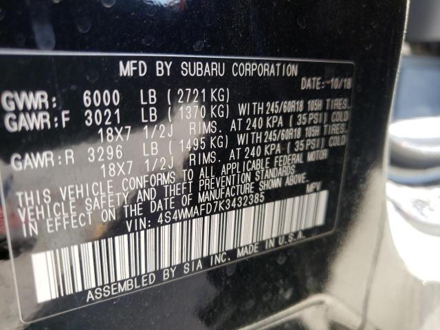 2019 SUBARU ASCENT PRE 4S4WMAFD7K3432385